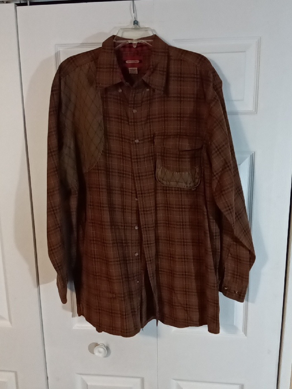 Men's Brown Plaid Casual Button-Down Shirt